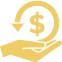 hands with money icon